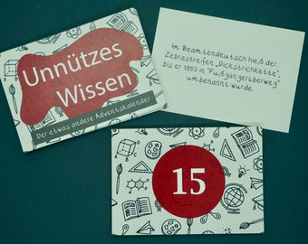 Adventskalender Unnützes Wissen II | Wiederverwertbar | umweltfreundlich