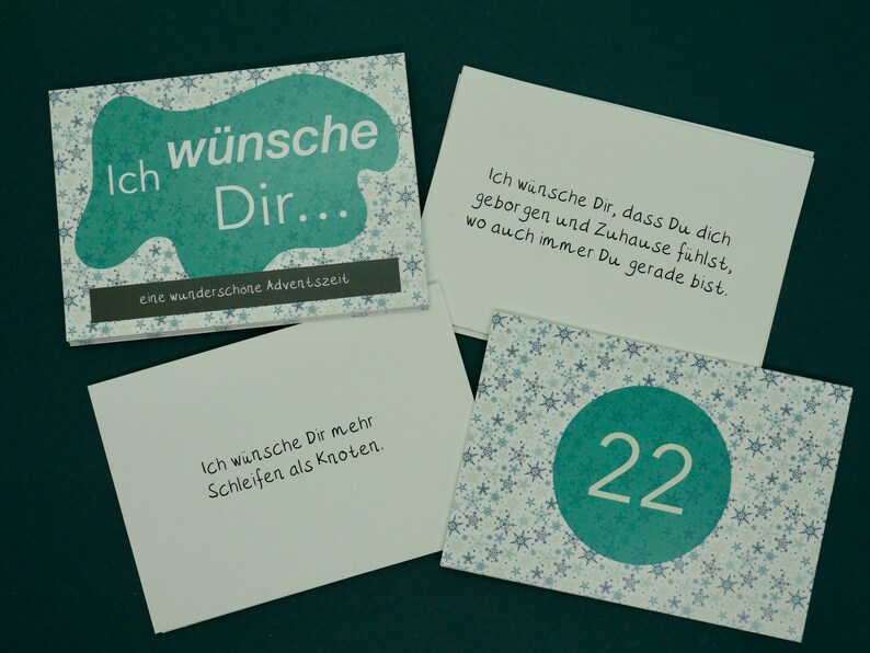 Adventskalender Ich wünsche Dir... Wiederverwertbar, dadurch umweltfreundlich Bild 2