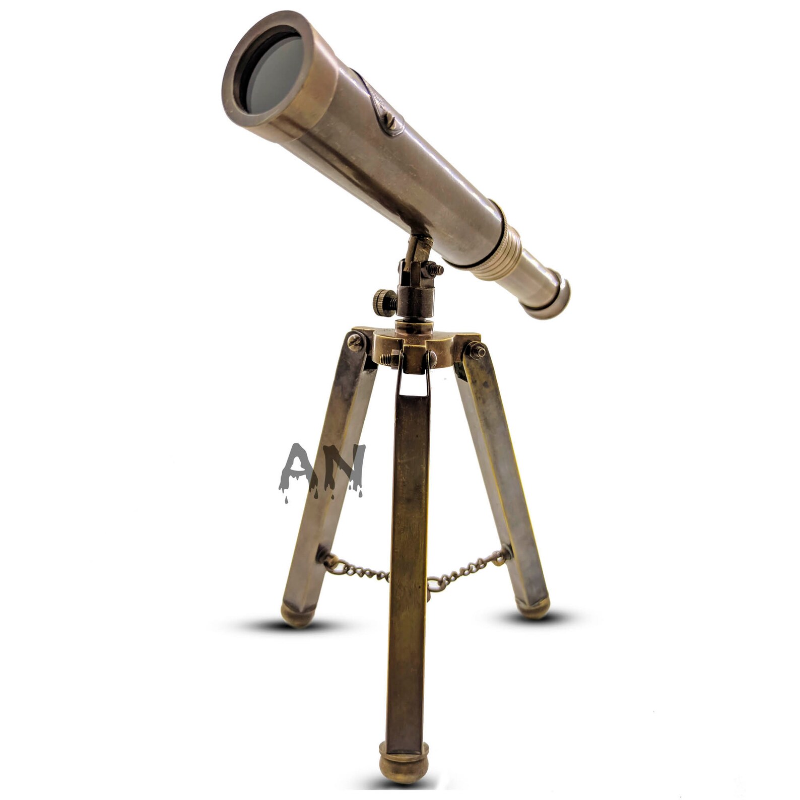 Brass Marine Miniature Telescope With Tripod Desktop Birthday Gift , Office Gift, Home Décor