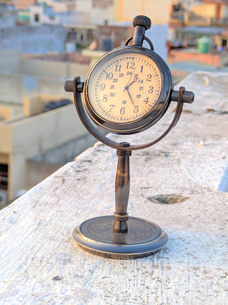 Brass Nautical Marine Desk Clock Brass Desk Clock 5 Etsy