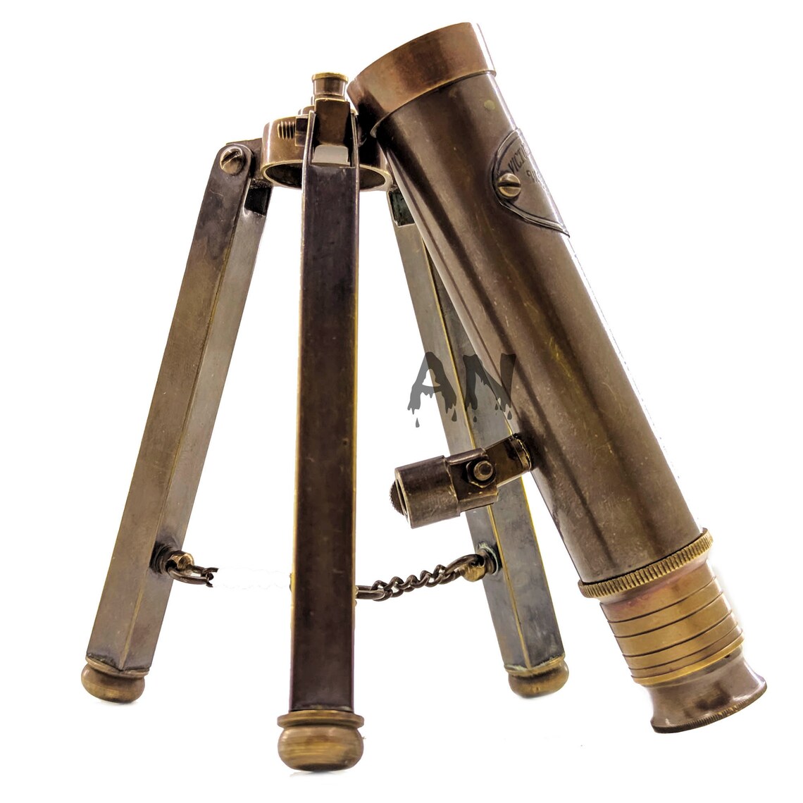Brass Marine Miniature Telescope With Tripod Desktop Birthday Gift
