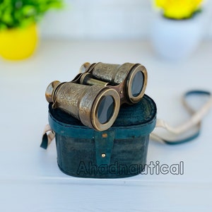 fully functional brass binocular-Nautical binocular-Embossed spyglasses-Easter gift-Valentine's day-Birthday-Home décor