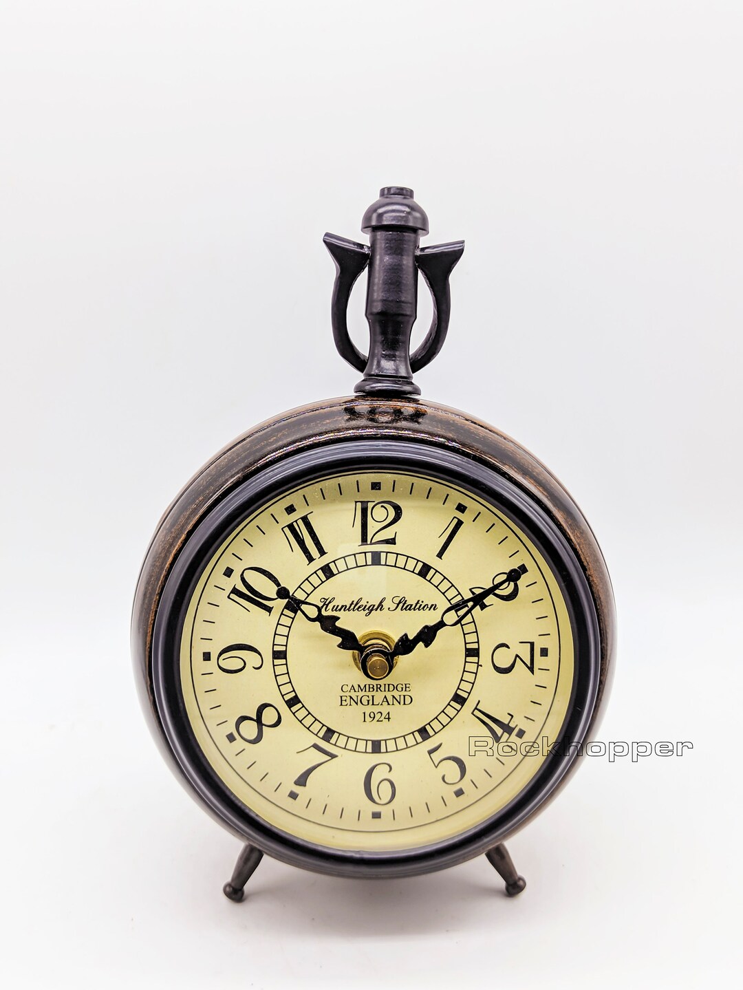 Vintage Style Wooden Desk Clock Unique Table Clock Classic Etsy