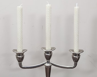 1950s Traditional Silver Plated Triple Candelabra