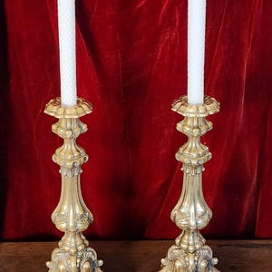 1880s A Tall High-Quality Pair of French Antique Rococco Candlesticks