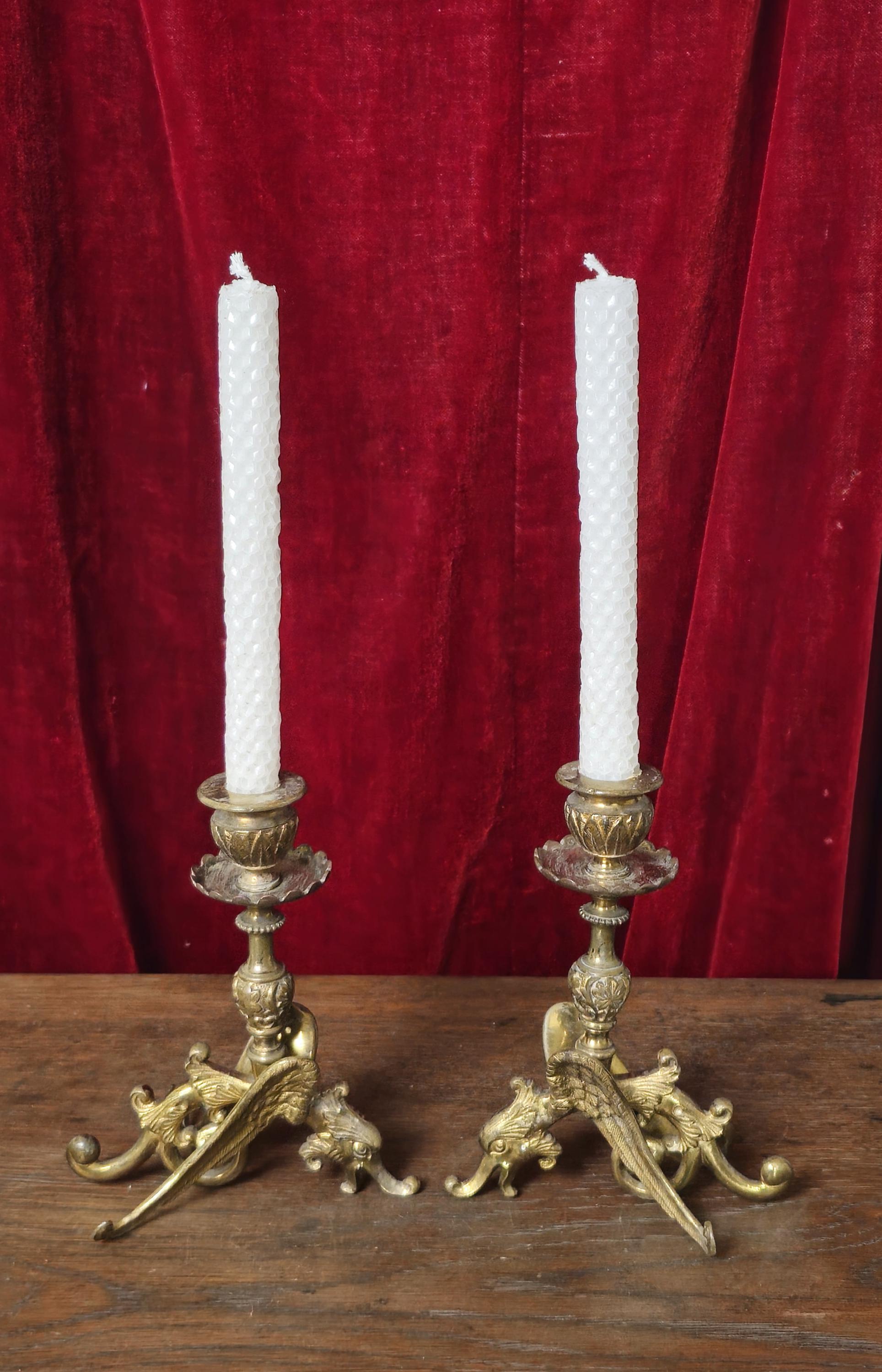 1900年代 神話上の翼を持つ生き物のアンティーク エドワード朝真鍮製