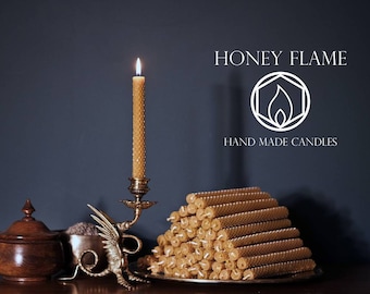 SUPER WHOLESALE 80x 100% Pure BEESWAX candles ~ 20cm x 2cm ~ eco-friendly  • non-toxic  • renewable • hypoallergenic