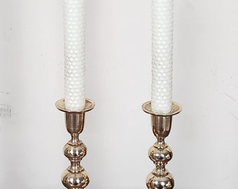 1950s High-Quality Pair of Brass Candlesticks
