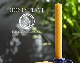 SALE of 6 x 100% Pure BEESWAX candles ~20cm x 2cm, eco-friendly