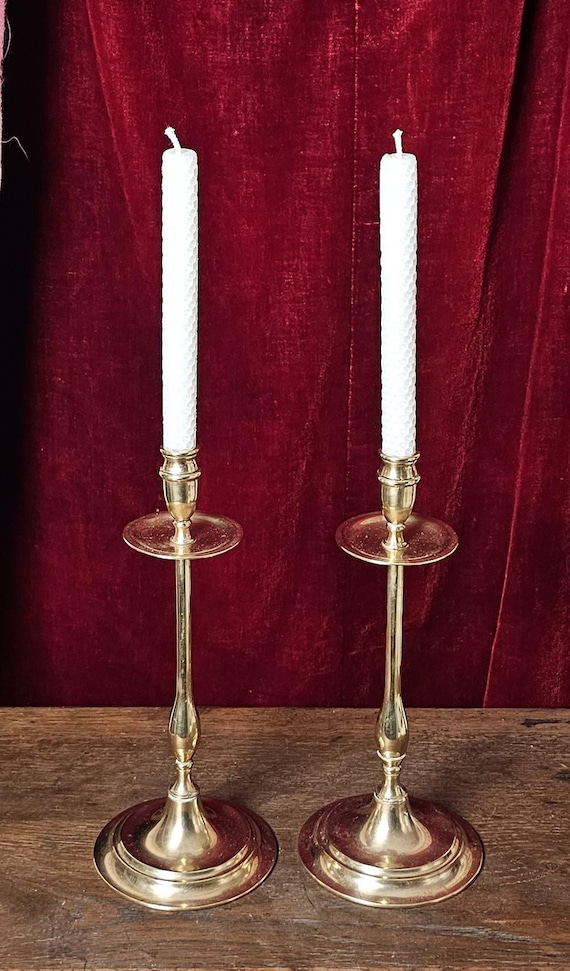 1950er Jahre Paar Kerzenleuchter aus Messing - Groß Edwardian Style