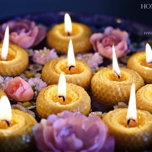 SALE 15 x Large Floating 100% Pure BEESWAX Candles ~ 3cm x 5cm ~ eco-friendly
