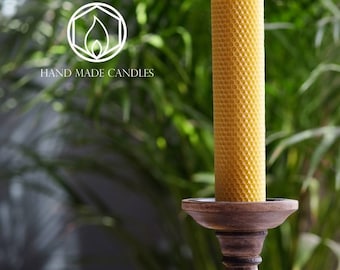 SALE of 2 x 100% Pure BEESWAX candles ~ 20cm x 5cm ~ eco-friendly