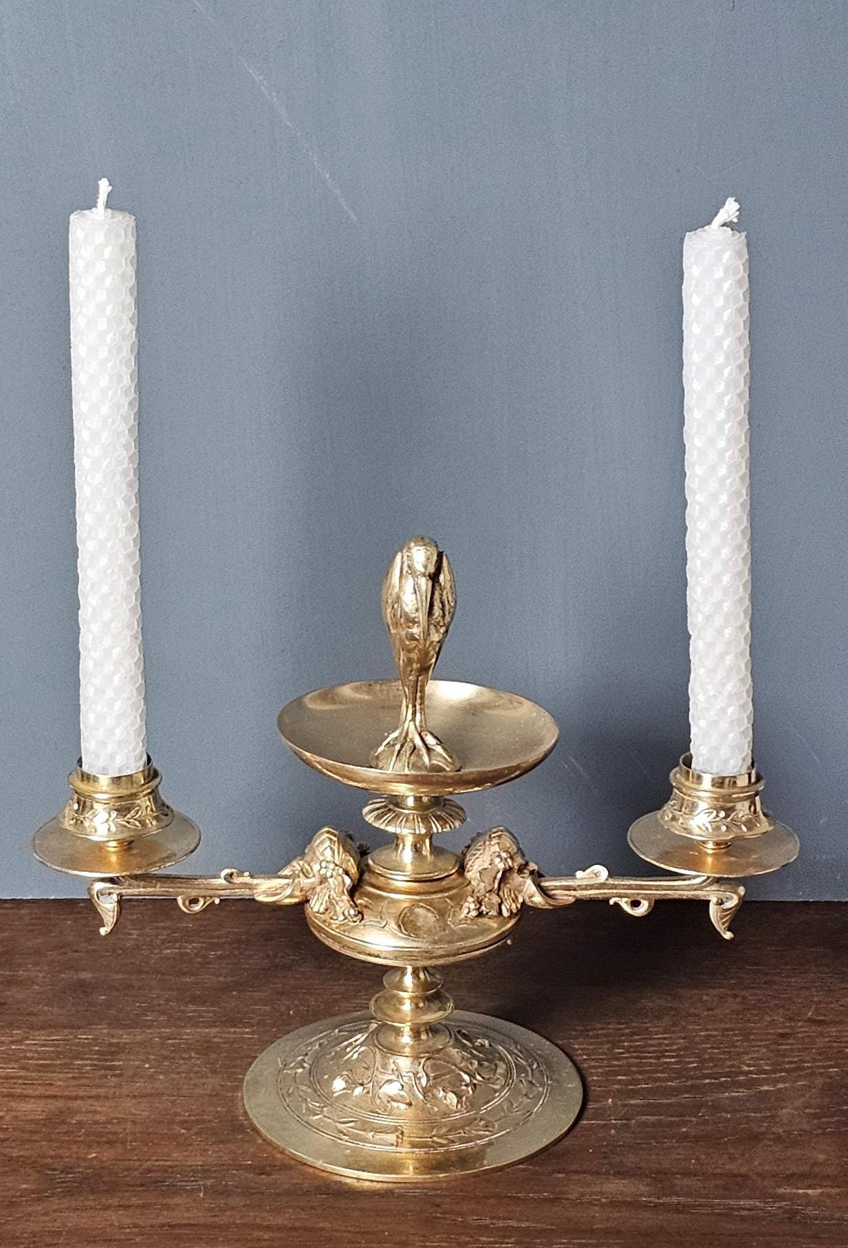 1890年代のアンティークフランス製真鍮製燭台 - Etsy 日本