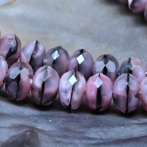 6 or 12 Bohemian Rondelles 6 x 9 mm - Cornflower Cat&#39;s Eye - fire polished - PREMIUM - Rarity - B_1568*