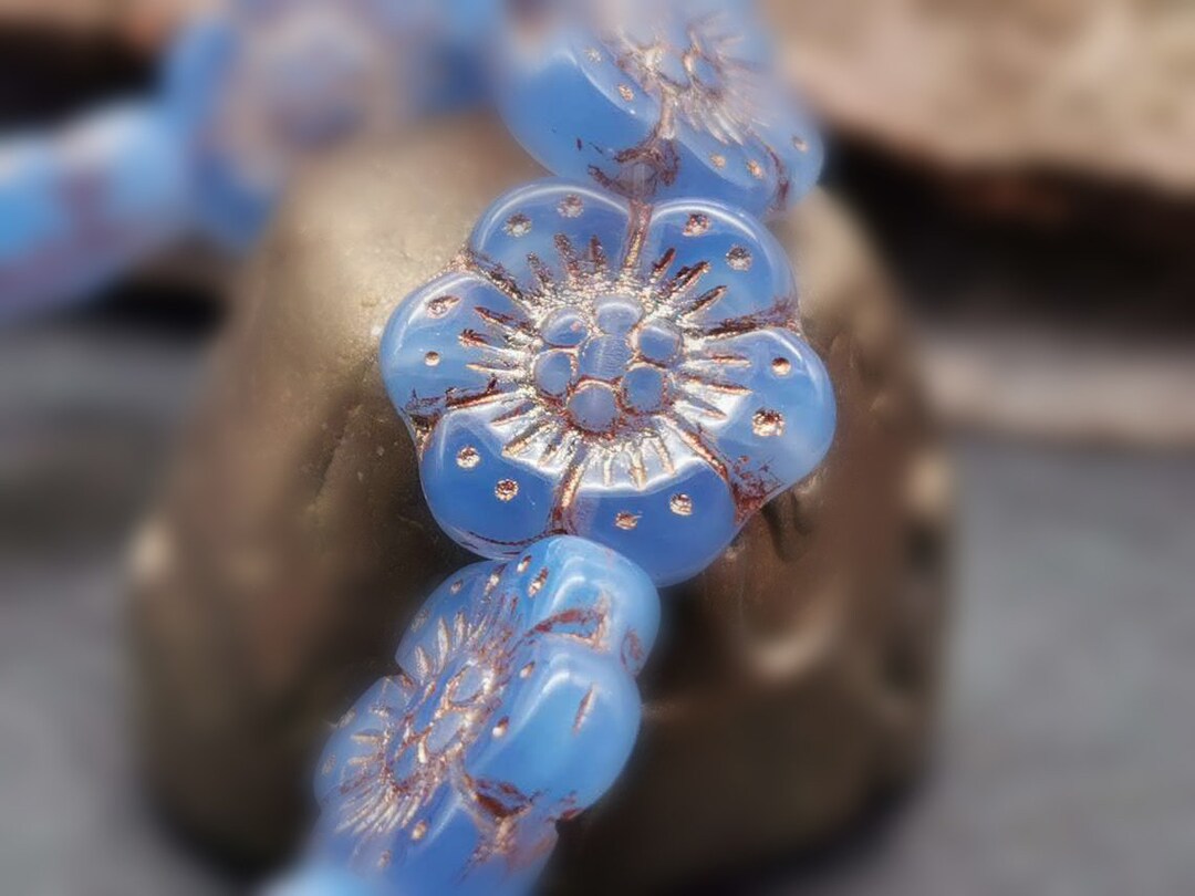 6 Wild Rose Pearls 14 Mm - Sapphire Opal With Bronze - Translucent ...