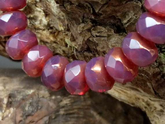 100 Perles Facettes De Bohême Précieuse 3mm Cyclamen Opal - Fabriqué En France