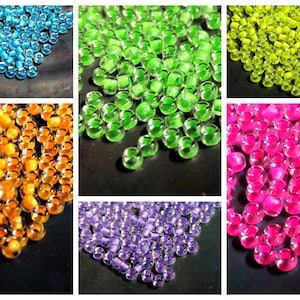 10g MATUBO round seed beads - size 11/0 - 2.1 mm - NEON - crystal color insert - choice of color - very regular beads - larger hole