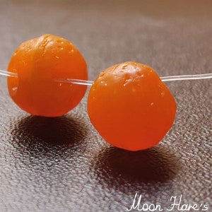 8 Bohemian MANDARINS 9 mm Orange Opal MATTE - Fruit Beads - Fruit - Fruits - B_979