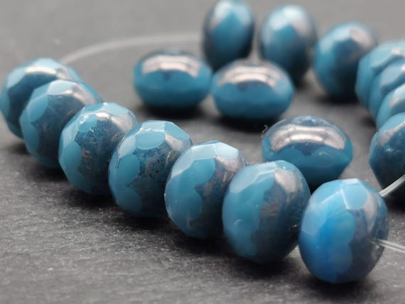 40 Perles Facettes De Bohême 8mm Aigue-Marine - Marque Preciosa - Neuf - Origine France