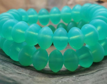 20 Perles Facettes De Bohême Preciosa 8 Mm Couleur Aqua Green AB - Neuf