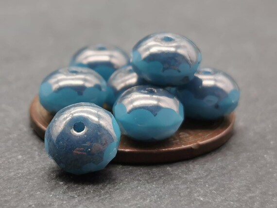 Lot De 100 Perles Facettes De Bohême 3 Mm Bleu Métallique - Marque Preciosa, Fabriqué En France