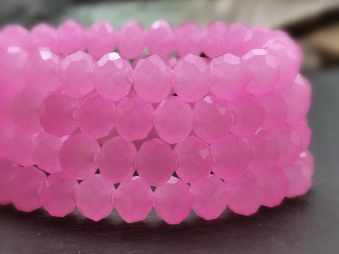 20 Perles Facettes De Bohême 8 Mm Fuchsia AB - Site Français, Fabrication Preciosa, Neuf