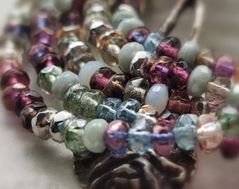 50 Bohemian Rondelles 2 x 3.5 mm - Mix "WINTER GARDEN" - high quality - gemstone-cut - faceted - B_1228