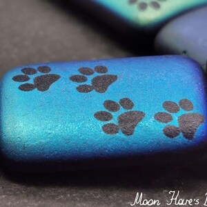 2, 4 or 6 LASER TATtOO Rectangles 18 x 12 mm - Black AB Satin - PAWS - Collectibles - Extremely Rare - Import - CZ_1083