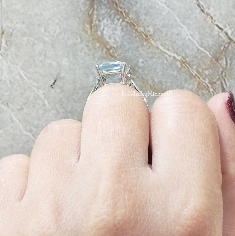 Details about Women's Solitaire Ring 4 ct Emerald Cut Aquamarine 14k White Gold Over Silver Details about Women's Solitaire Ring 4 ct Emerald Cut Aquamarine 14k White Gold Over Silver