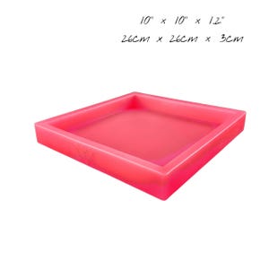 SQUARE Silicone Mold for Wood and Epoxy 10"x10"x1.2" Heavy Duty Leak Proof