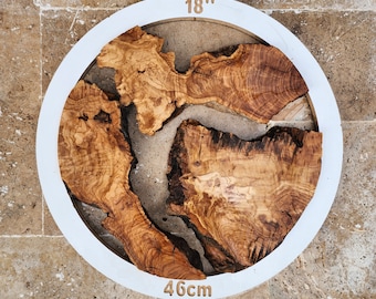 Ensemble d'îlots en bois d'olivier de 18 po de diamètre