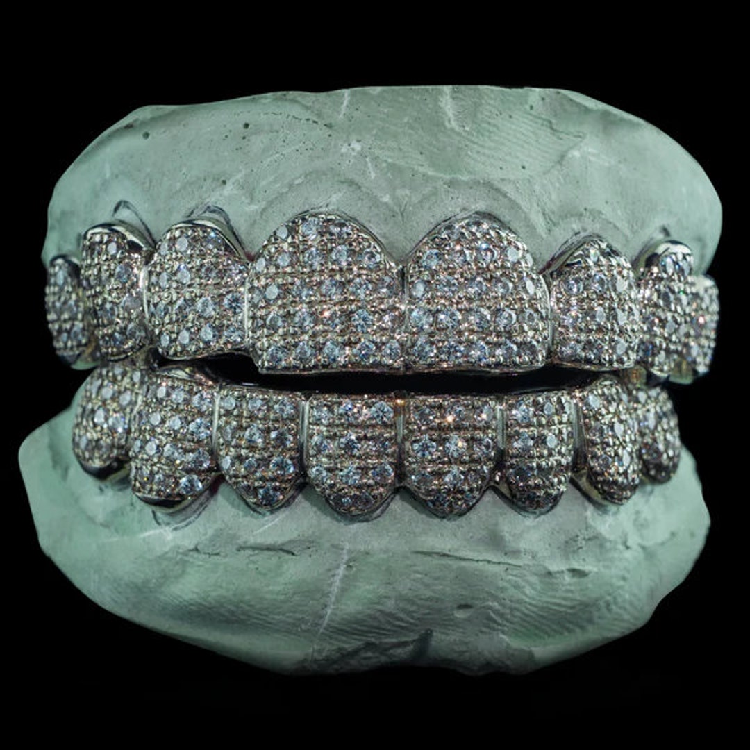 Fully Bust Down Iced Grillz VVS1 Moissanite Diamond Grillz Etsy