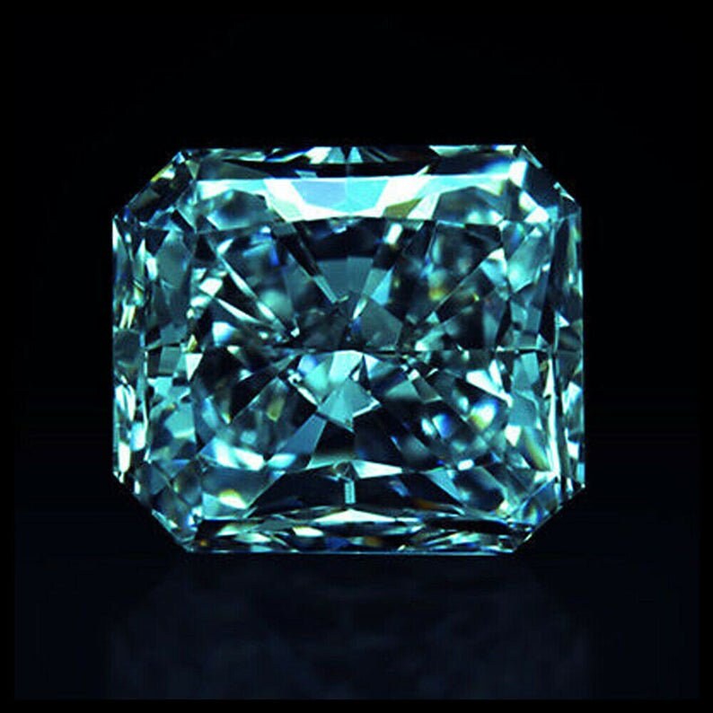 Moissanite Engagement Ring Moissanite Diamond For Making Pendant 3.64 Carat Radiant Cut 10.15 x 8.15 MM Loose Moissanite Vivid Blue Color
