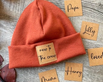 Personalisierte Hipster Beanie für Kinder und Erwachsense in Rost