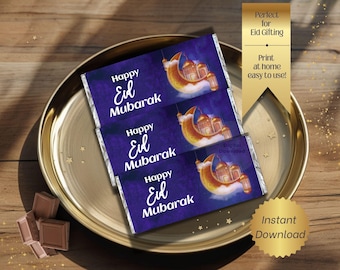 Emballage de chocolat Eid Mubarak : imprimable pour téléchargement numérique Aldi Mini Chocolate