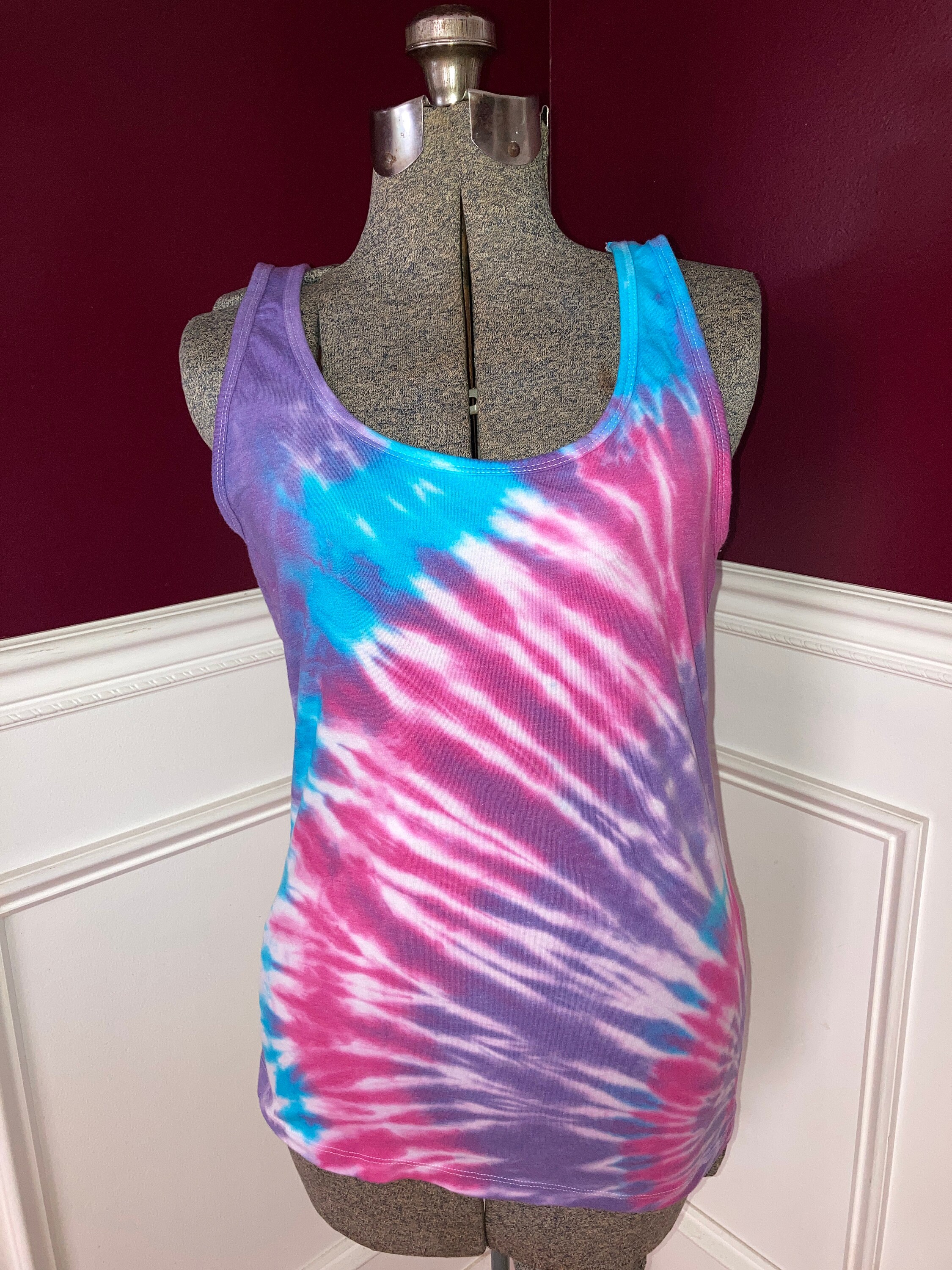 Tie Dye Womens XL Multi Color Tank Top Etsy Italia