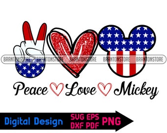 Download Peace Love Mickey Etsy