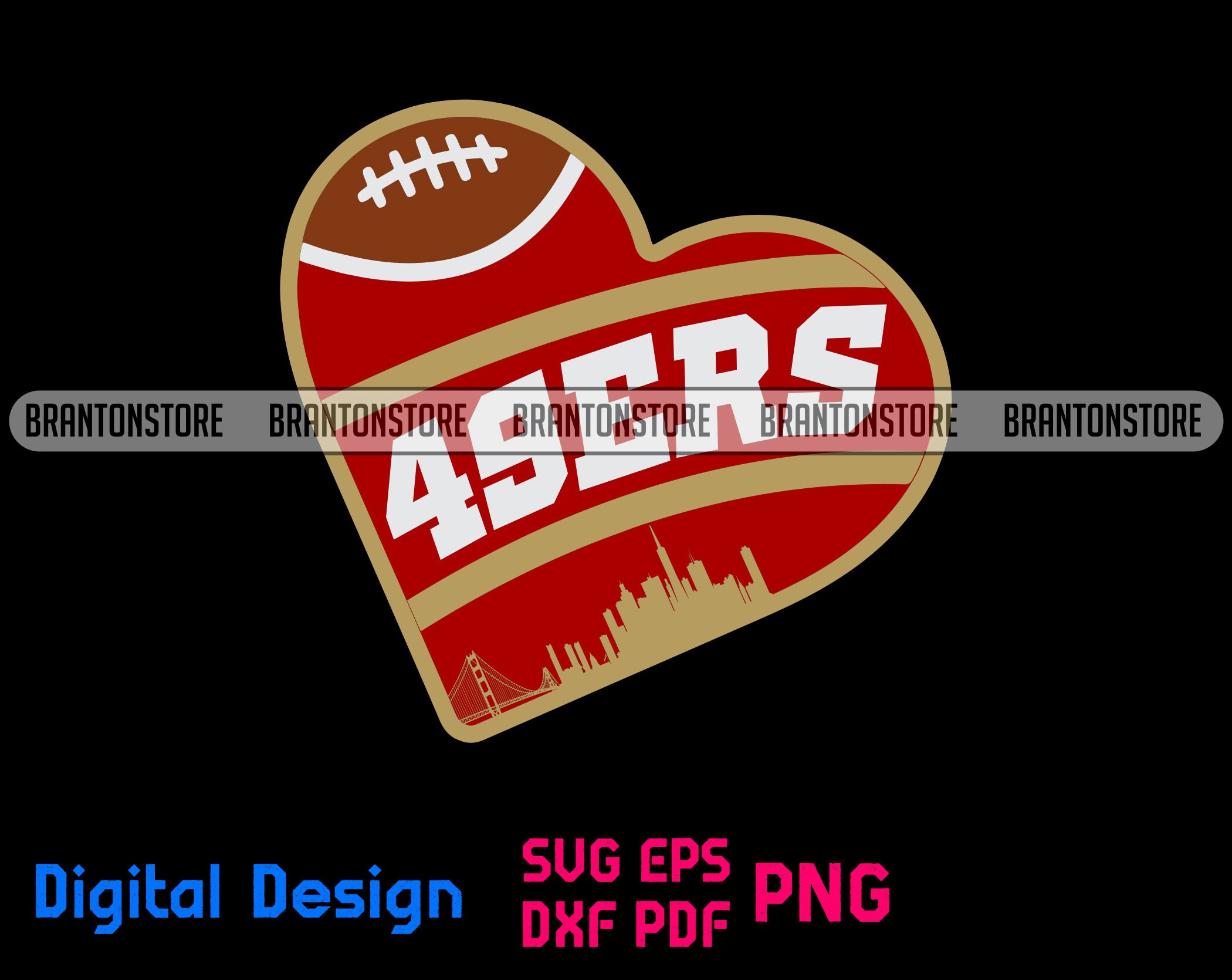 49ers Football Love SVG San Francisco Skyline SVG 49ers | Etsy