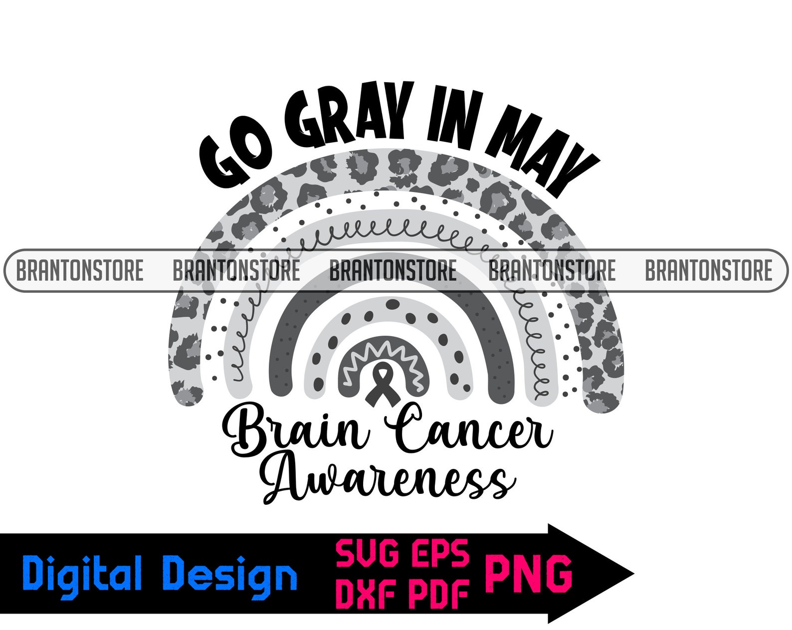 Go Gray In May Brain Cancer Awareness Svg Brain Cancer Etsy