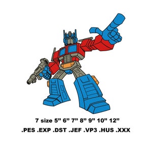 Embroidery design chief robot car. Files with design for machine embroidery. Format pes vp3 jef Hus dst exp xxx. 7 sizes. Digital product!