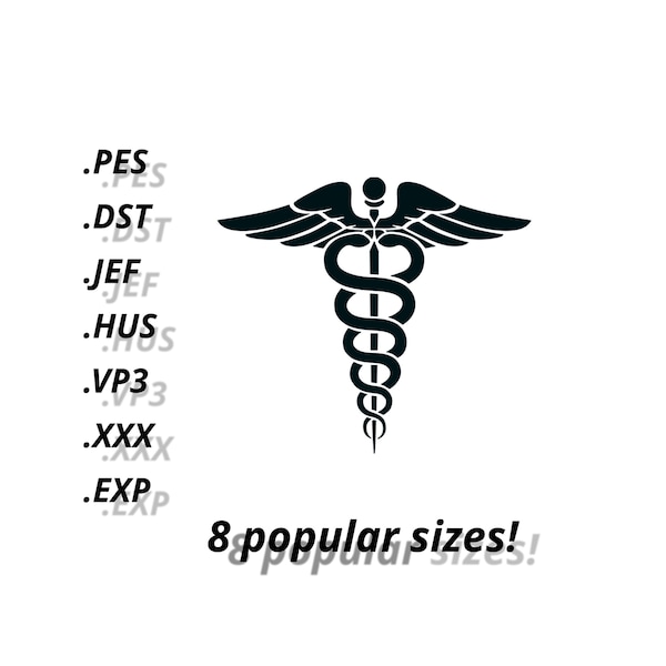 Medical symbol. Files with design for machine embroidery. Format pes vp3 jef Hus dst exp xxx. 7 sizes. Digital product.!