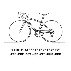 Creative Bicycle Embroidery Designs: Perfect for Machine Embroidery Projects! Multiple Formats & Sizes Available. Digital Download!