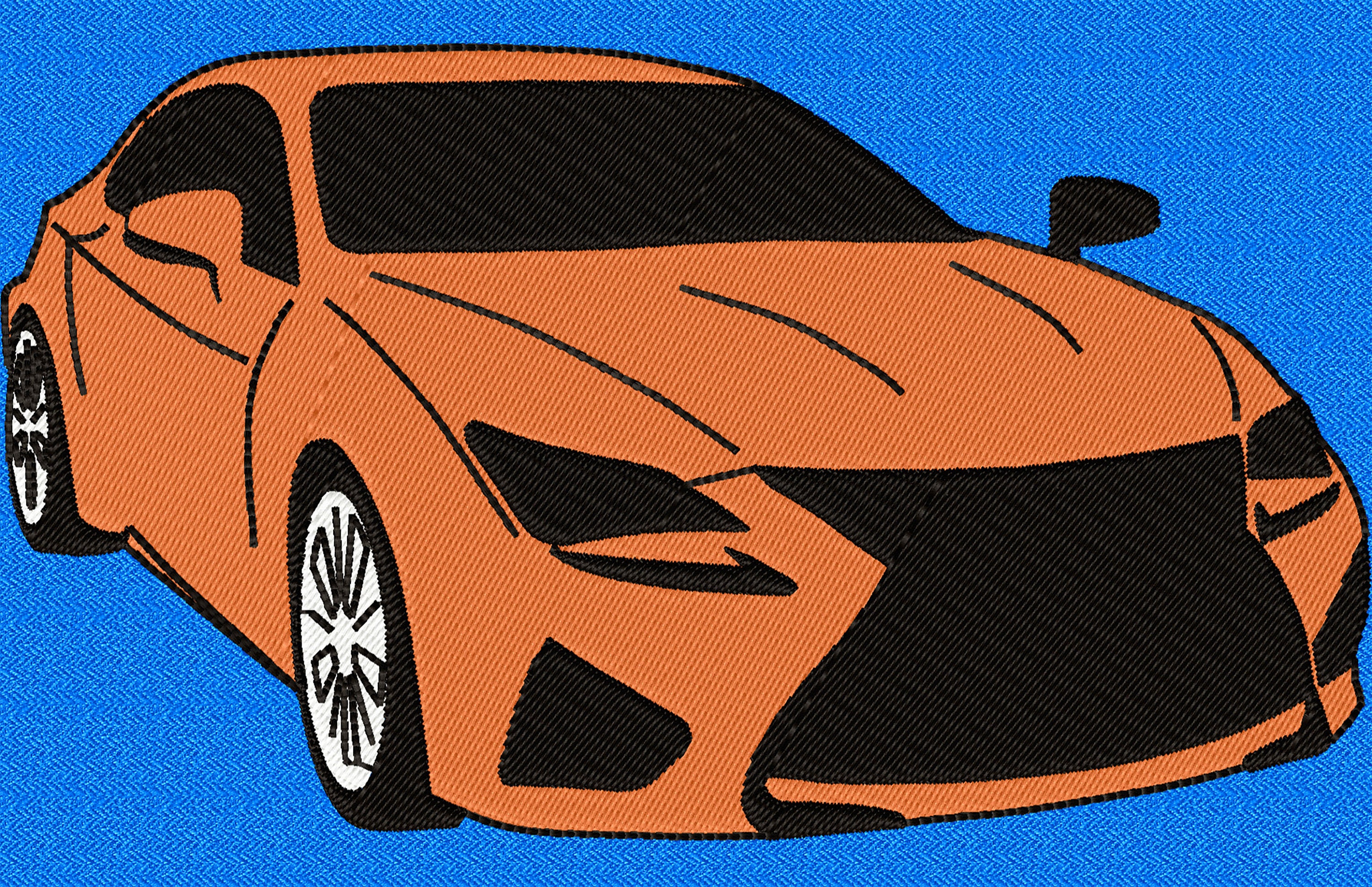 Embroidery Design Sport Car. Files With Design for Machine Etsy
