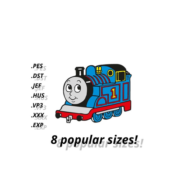 Locomotive - Embroidery Designs. Format pes vp3 jef Hus dst exp xxx. 8 sizes!