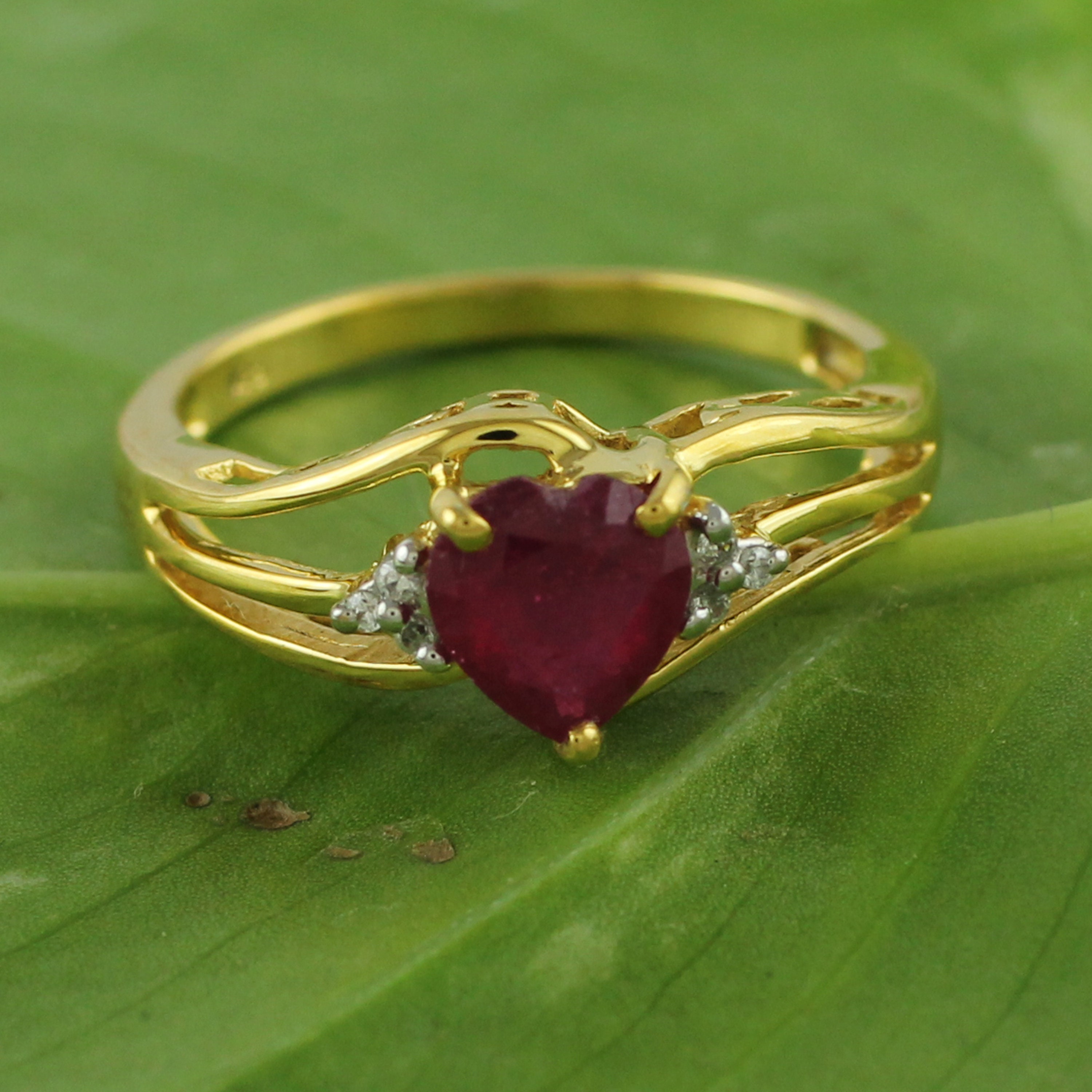 925 Sterling Silver Ruby Ring Heart Gem Ring Gift for Love Etsy