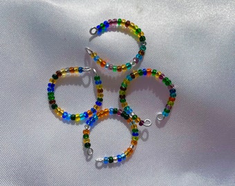 Rainbow Beaded Adjustable Ring