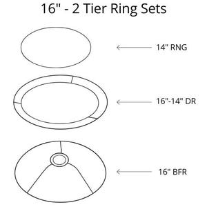 16&quot; - 2 Tier Lamp Shade Frames Sets - Supplier of Tiered Lamp Shade frame Sets. Tiered lamp shade wires. Two tier lamp shade sets.