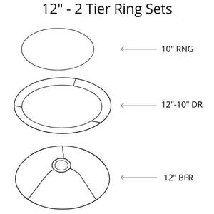12&quot; - 2 Tier Lamp Shade Frame Sets - Supplier of Tiered Lamp Shade frame Sets. Tiered lamp shade wires. Two tier lamp shade sets.