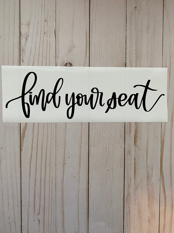 Find Your Seat Vinyl Decal Sticker DIY Seating Chart for Etsy