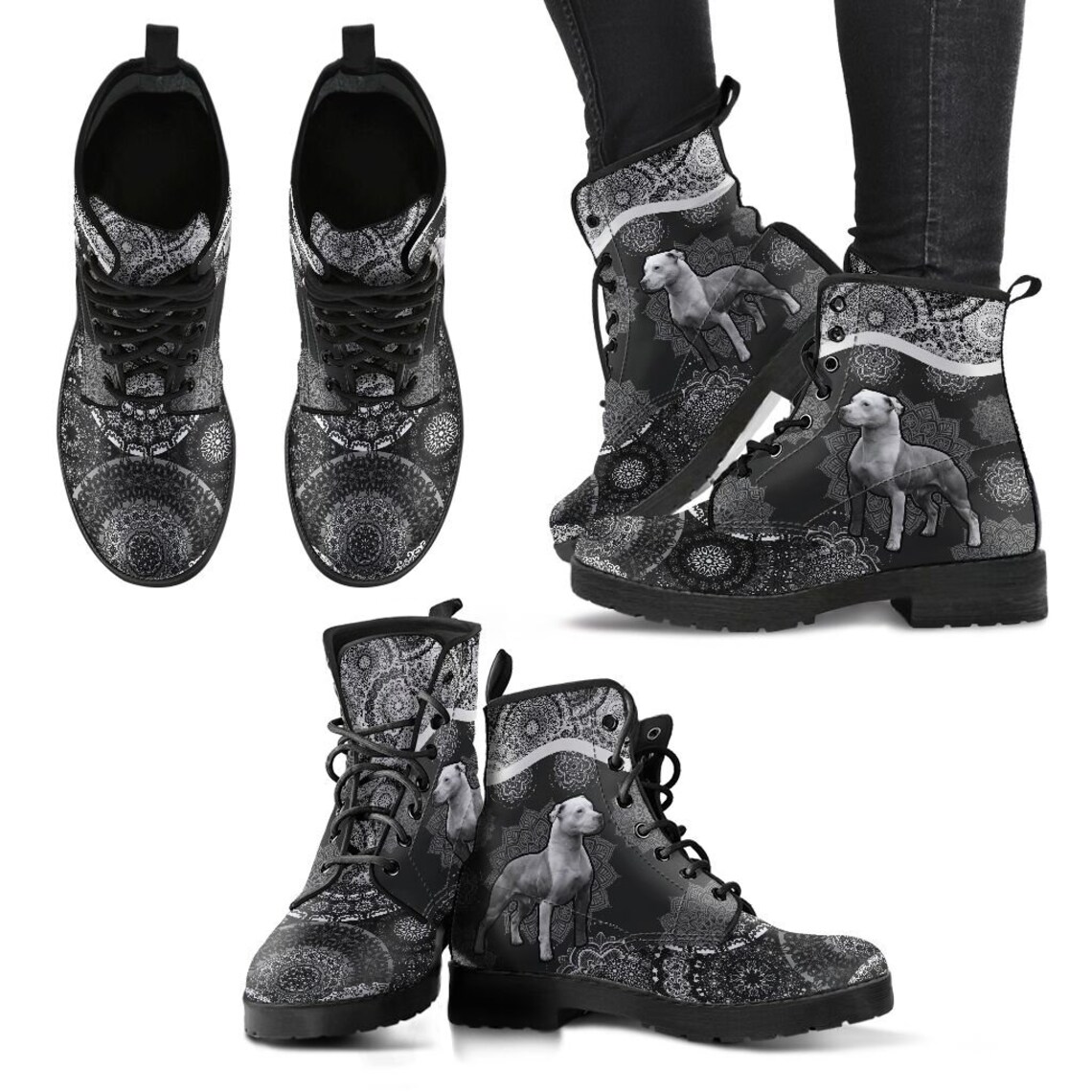 Pitbull Boot 179 Boho Boots Vegan Leather Combat Boots Etsy